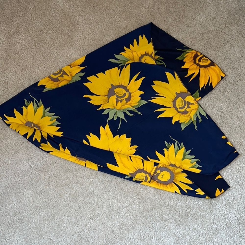 Navy Sunflower Scarf - NWOT